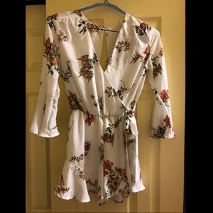 White Flower Romper